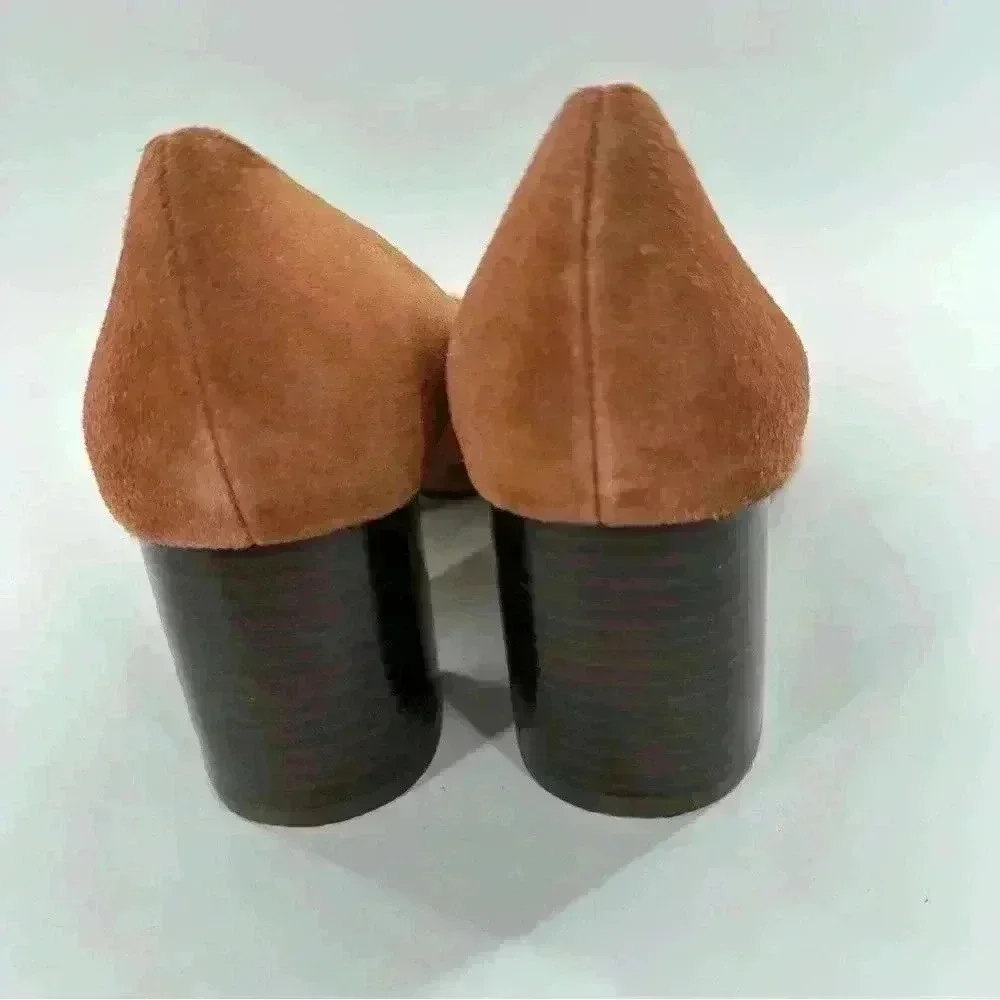 Adrienne Vittadini womens heels size 7.5 burnt orange suede round toe career